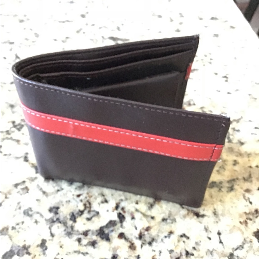 Red and dark brown men’s wallet